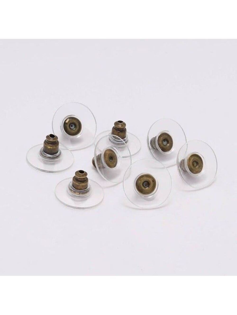Bronze Antiqued Brass Large Earring Stoppers Backs Findings with Plastic Disk 10
